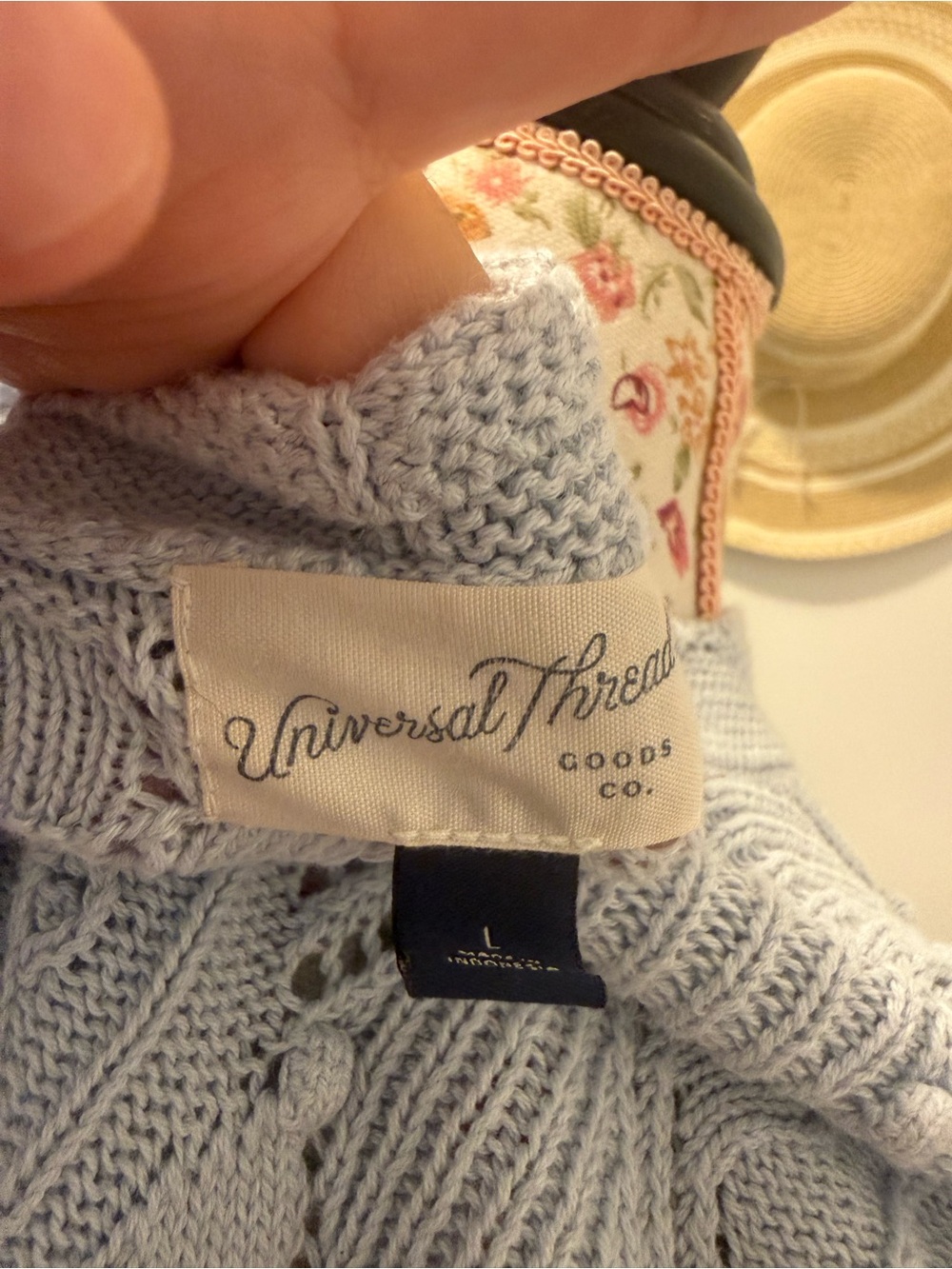 Universal Thread Light Blue Cable Knit Button-Up Cardigan - Picture 6 of 6